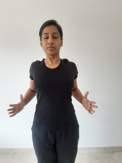 2nd position of Rope Jacket- Yoga Posture for breathing, yoga for frozen shoulder